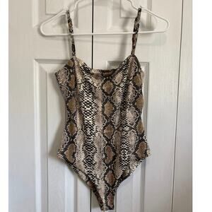 Princess Polly Butter Soft Snakeskin Bodysuit Size 2